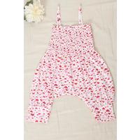 2-6 Years Rope Strap Jumpsuit White-Red - 12329.1771.