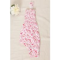 2-6 Years Rope Strap Jumpsuit White-Red - 12329.1771.