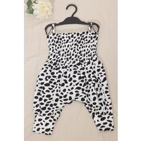 2-6 Years Rope Strap Jumpsuit White&Black - 12329.1771.