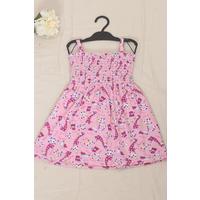 2-6 Years Old Children's Dress with Rope Straps, Pink Patterned - 12523.1771.