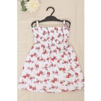 2-6 Years Old Children's Dress with Rope Straps White-Red - 12523.1771.