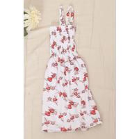 2-6 Years Old Children's Dress with Rope Straps White-Red - 12523.1771.