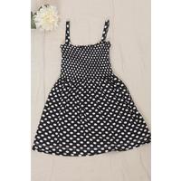 2-6 Years Old Children's Dress with Rope Straps Black Polka Dot - 12523.1771.