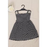 2-6 Years Old Children's Dress with Rope Straps Black Polka Dot - 12523.1771.