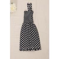 2-6 Years Old Children's Dress with Rope Straps Black Polka Dot - 12523.1771.