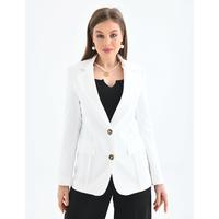 2 Button Piping Detail Jacket White