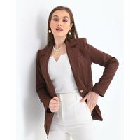 2 Button Piping Detail Jacket Brown