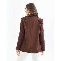 2 Button Piping Detail Jacket Brown