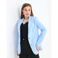 2 Button Piping Detail Jacket Baby Blue