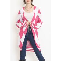 2 Color Baklava Pique Knitted Cardigan Fuchsia - 15163.1319.