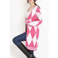 2 Color Baklava Pique Knitted Cardigan Fuchsia - 15163.1319.