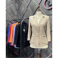 3 Button Blazer Jacket Beige