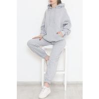 3 Thread Kangaroo Pocket Tracksuit Set Gray - 12170.053.