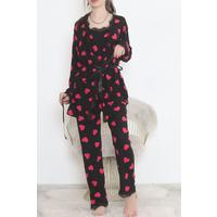 3-Piece Suede Pajama Set Blackfuchsia - 668.1287.