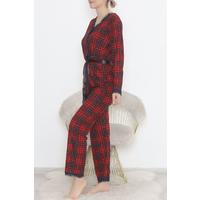 3-Piece Suede Pajama Set Red - 668.1287.