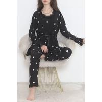 3-Piece Suede Pajama Set White-Black - 668.1287.