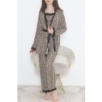 3-Piece Suede Pajama Set Leopard2 - 668.1287.