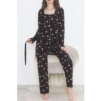 3-Piece Suede Pajama Set Nakitgül - 668.1287.