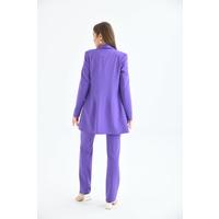 4 Button Shawl Collar Suit Purple