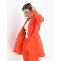 4 Button Shawl Collar Blazer Jacket Orange