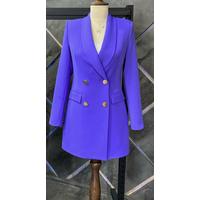 4 Button Shawl Collar Blazer Jacket Purple