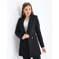 4 Button Shawl Collar Blazer Jacket Black