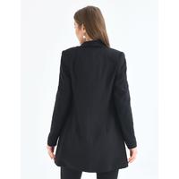 4 Button Shawl Collar Blazer Jacket Black