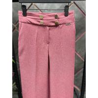 4 Button Wide Leg Trousers Dusty Rose