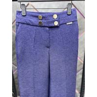 4 Button Wide Leg Trousers Navy Blue