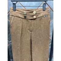 4 Button Wide Leg Trousers Brown