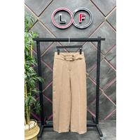 4 Button Wide Leg Trousers Beige