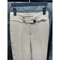 4 Button Wide Leg Trousers Beige