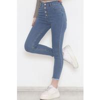 4 Buttons Tassel Jeans Trousers Light Blue - 5337.1606.