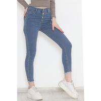 4 Buttons Tassel Jeans Trousers Light Blue - 5337.1606.