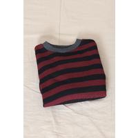 5-12 Years Old Child Striped Sweat Claret Red - 15577.1250.