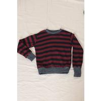 5-12 Years Old Child Striped Sweat Claret Red - 15577.1250.