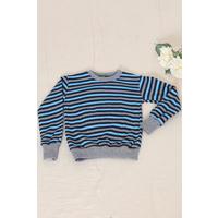 5-12 Years Old Child Striped Sweat Gray Blue - 15577.1250.