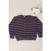 5-12 Years Old Child Striped Sweat Claret Red - 15577.1250.