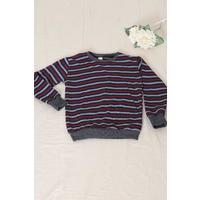 5-12 Years Old Child Striped Sweat Claret Red - 15577.1250.