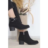 5 Cm Heeled Boots Suede Black - 12341.264.