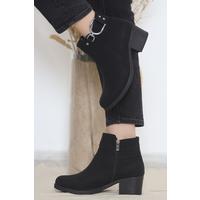 5 Cm Heeled Boots Suede Black - 12341.264.