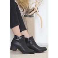 5 Cm Heeled Boots Black Leather - 12341.264.