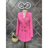 6 Button Blazer Jacket Fuchsia