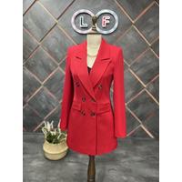 6 Button Blazer Jacket Red