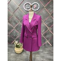 6 Button Blazer Jacket Plum