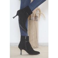 7 Cm Heeled Boots Suede Black - 15554.264.