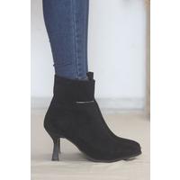 7 Cm Heeled Boots Suede Black - 15554.264.