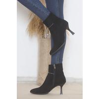 7 Cm Heeled Boots Suede Black - 15554.264.