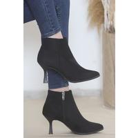 7 Cm Heeled Boots Suede Black - 12024.264.