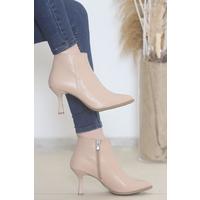 7 Cm Heeled Boots Beige - 12024.264.